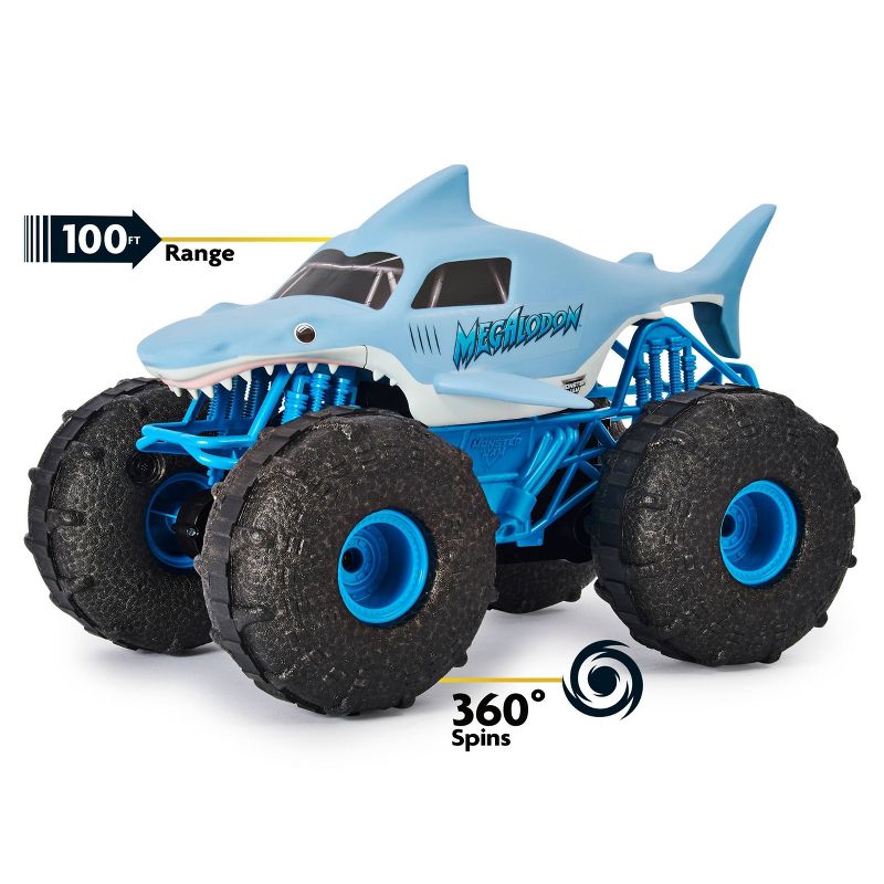 Monster Jam Official Megalodon Storm All-Terrain Remote Control Monster Truck - 1:15 Scale