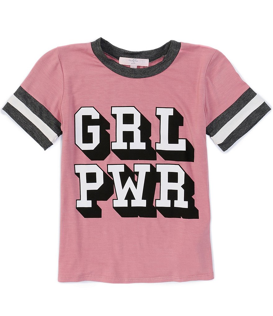 Moa Moa Big Girls 7-16 Short-Sleeve Screen Ringer Graphic Tee