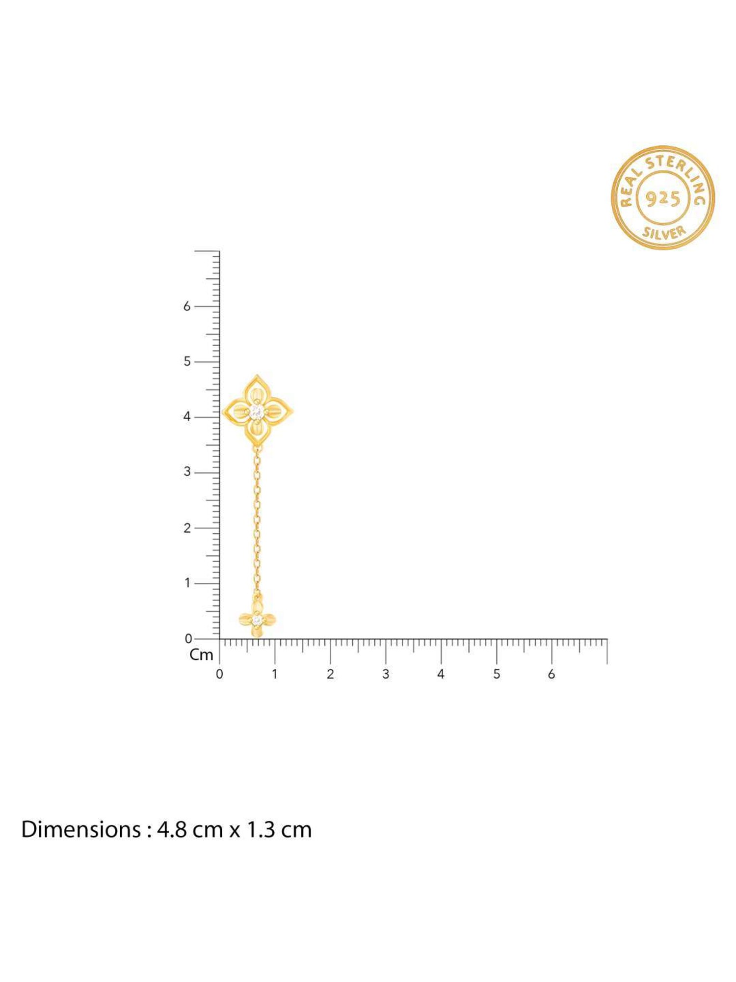 GIVA 925 Silver Golden Artsy Floral Earrings for Women & Girls