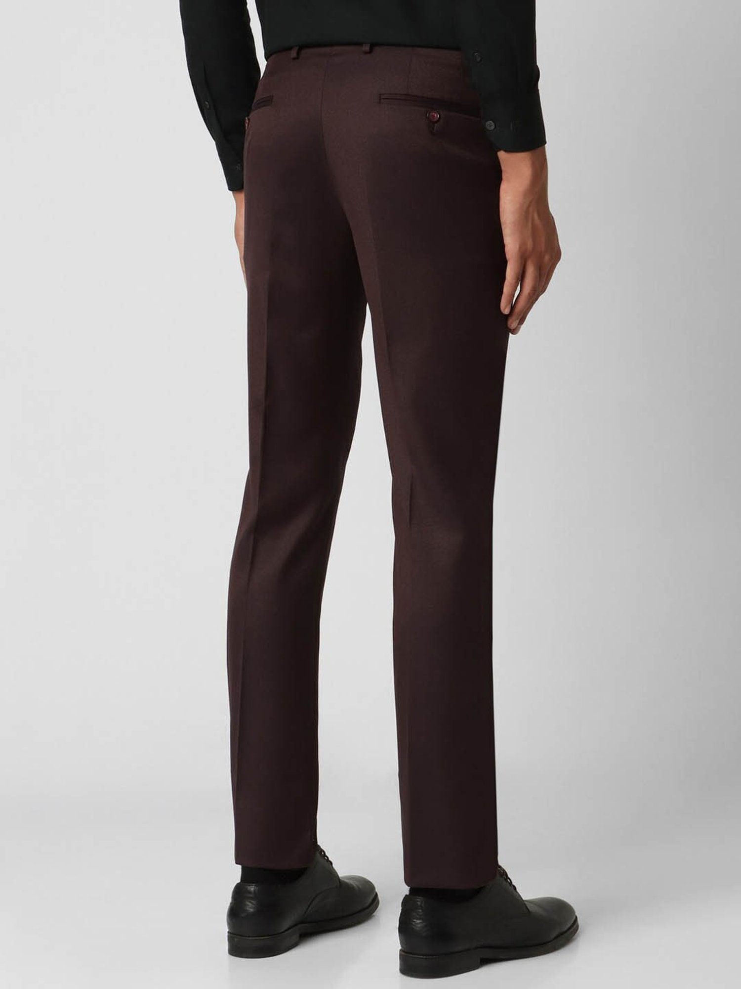 V Dot Maroon Skinny Fit Trousers