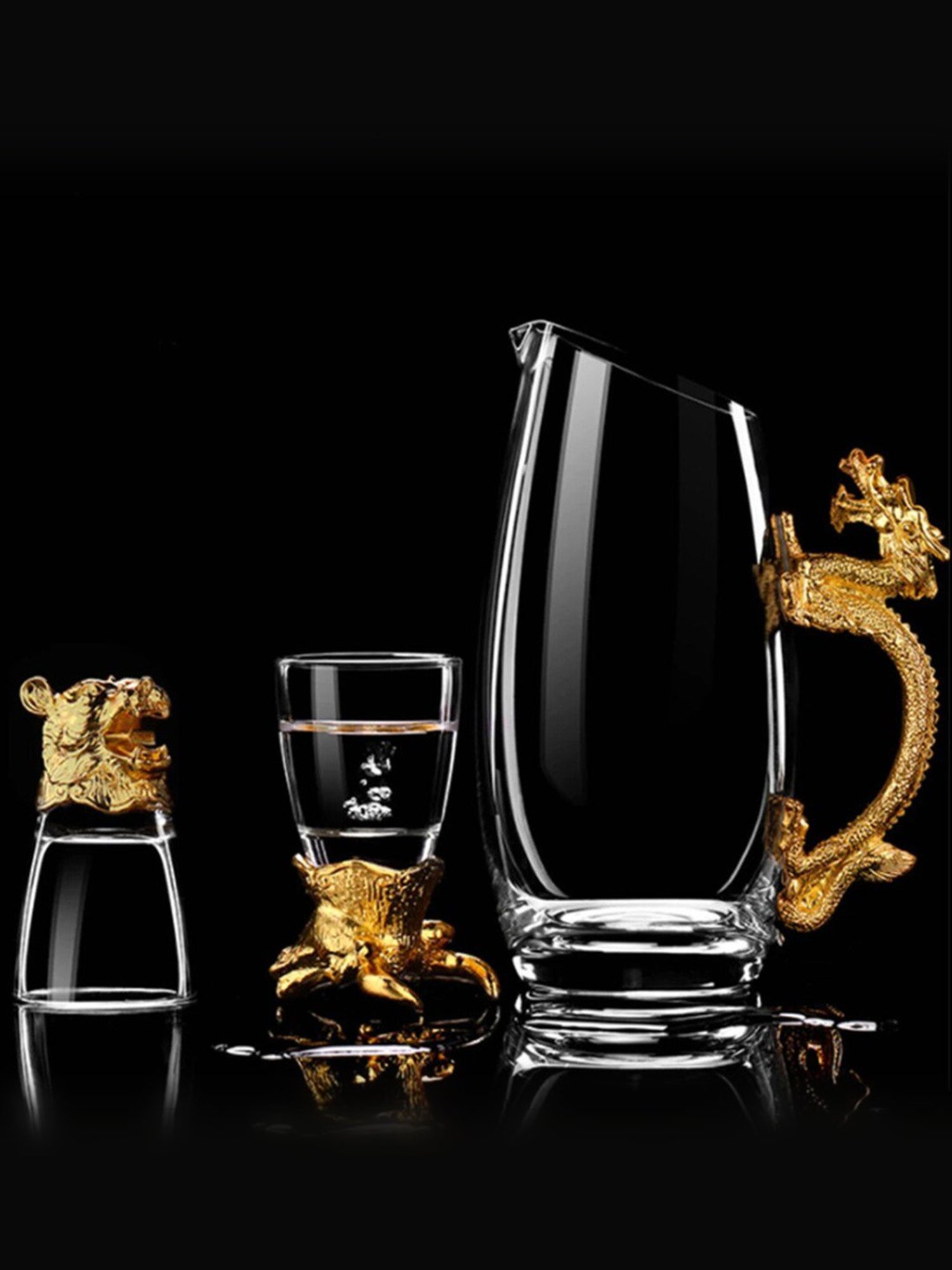 Melbify Zodiac Set Transparent Glass Shot Glasses(30 ml) & Dispenser(250 ml) - Set of 12