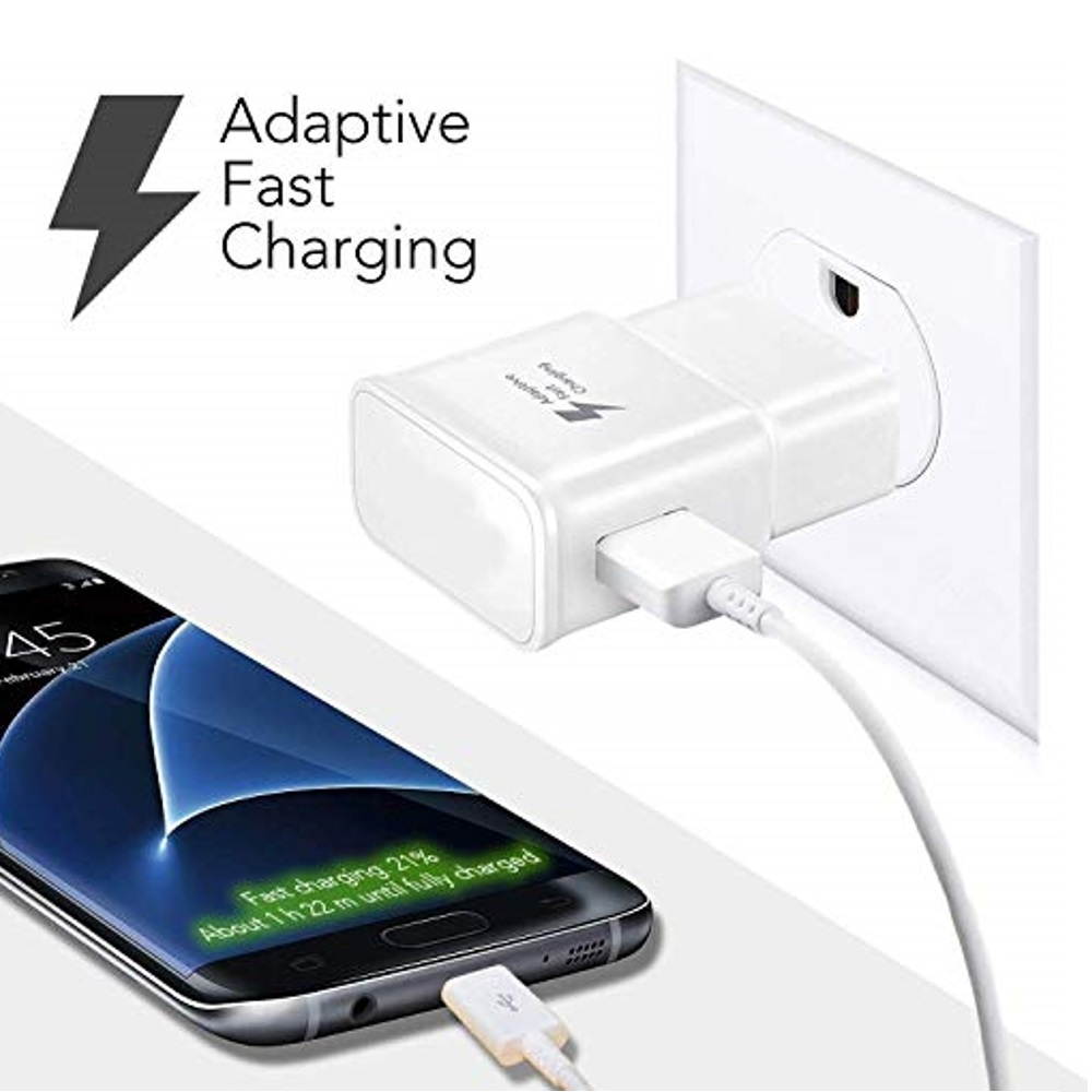 Wall Charger with USB-C High Speed Charge & Sync Cable for Samsung Galaxy S8/S9, LG G5/G6/Huawei-White 2 Pack