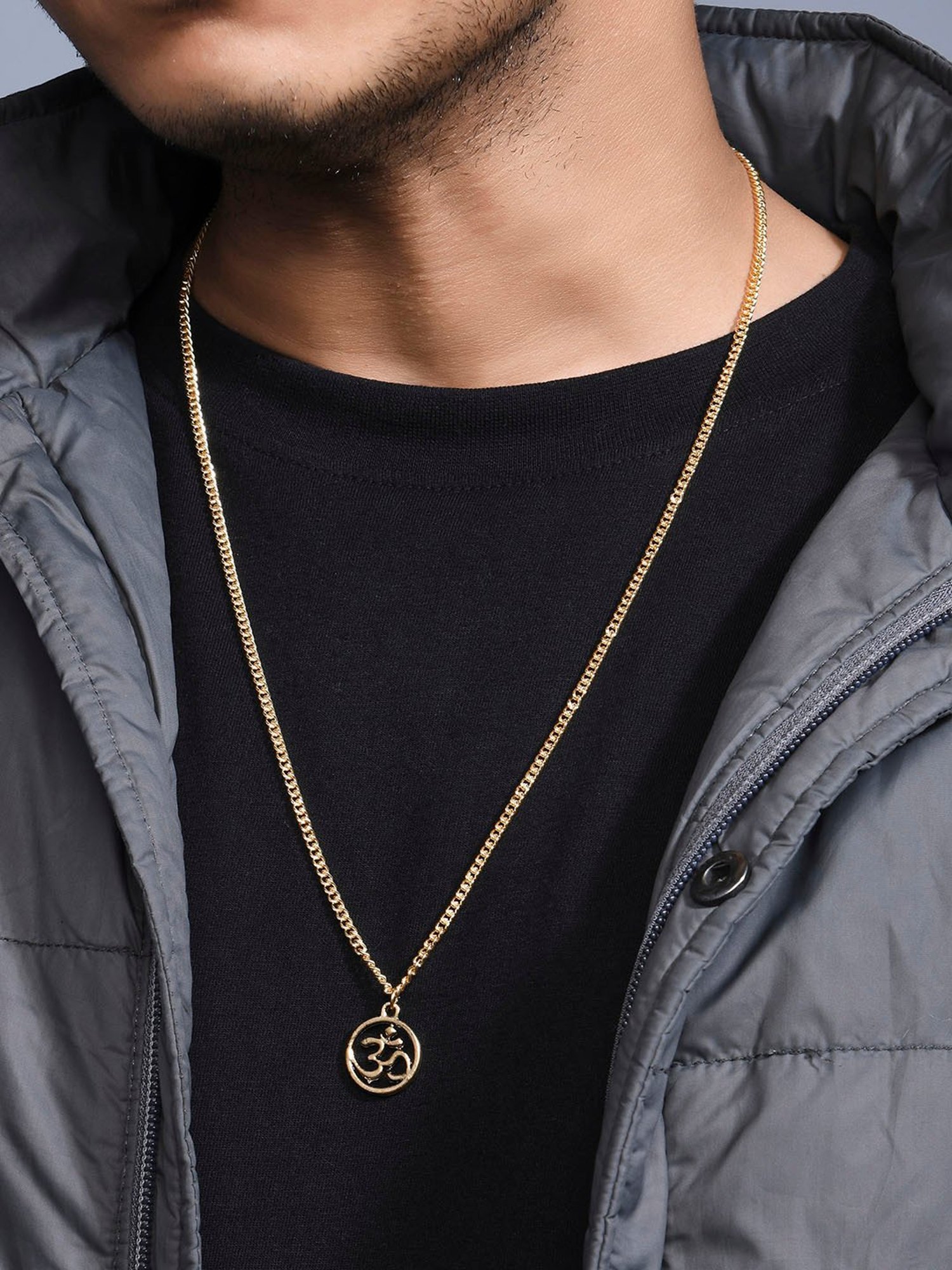 The Bro Code Silver-Plated OM Pendant Necklace for Men