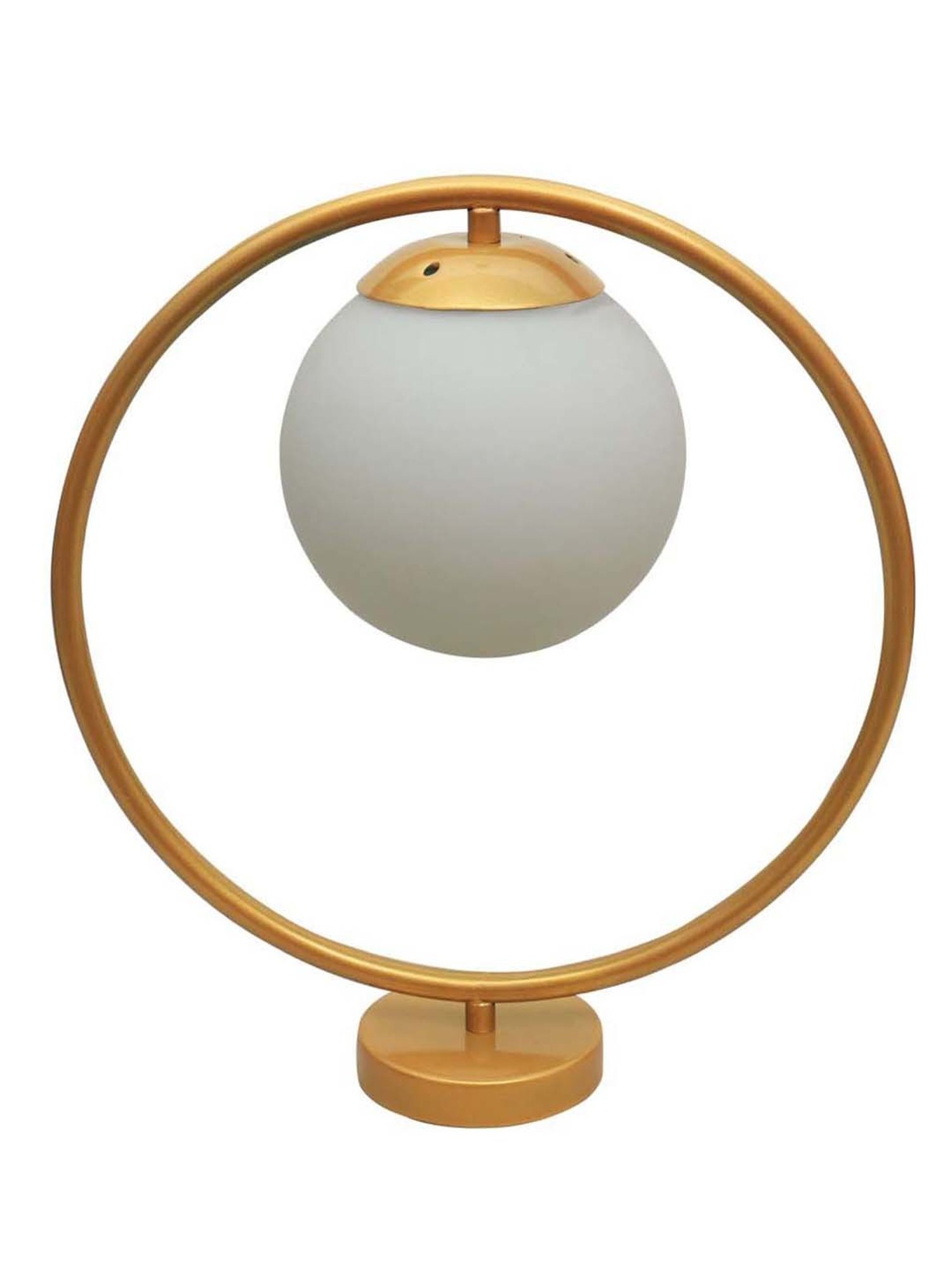 Homesake White & Golden Metal Bedside Globe Desk Lamp