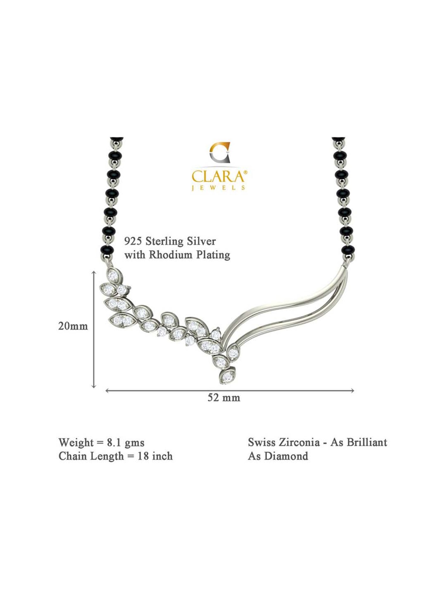 Clara Freya 92.5 Sterling Silver Mangalsutra