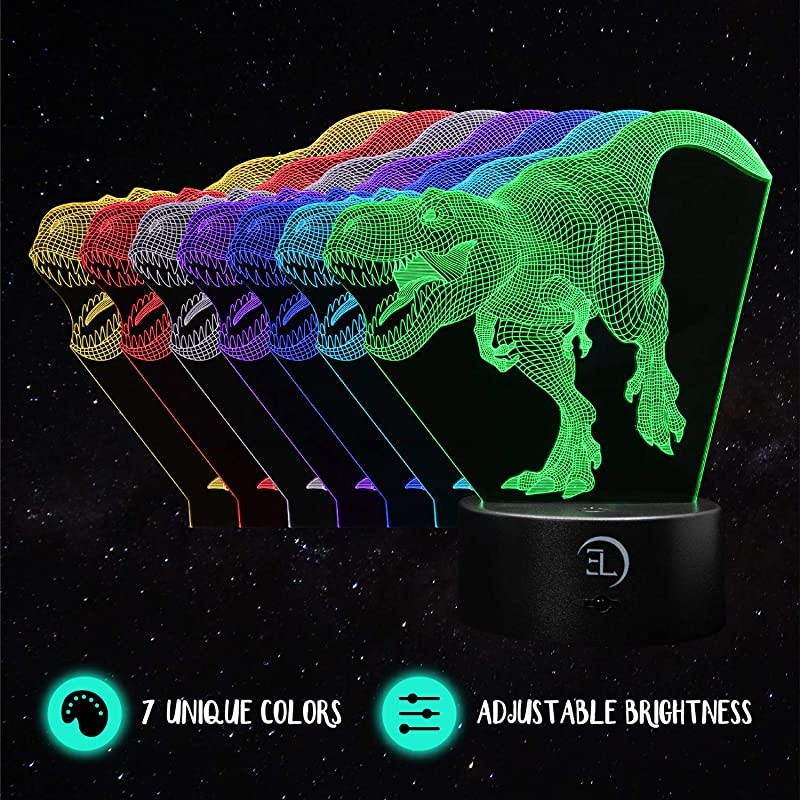 Dinosaur Night Light for Kids 11 Pack of Dinosaur Lights Illusion Decor 7 Color Changing Lamp with Remote Control for Kids Bedroom