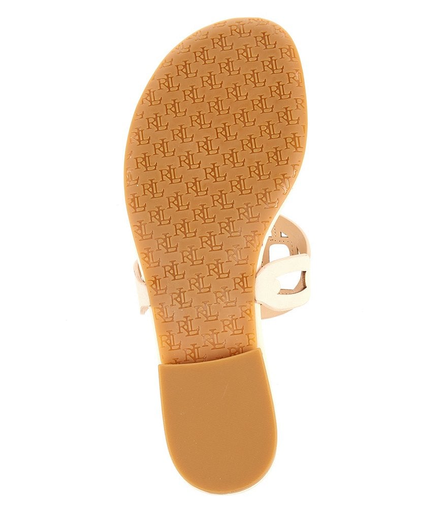 Lauren Ralph Lauren Audrie Leather Logo Thong Sandals