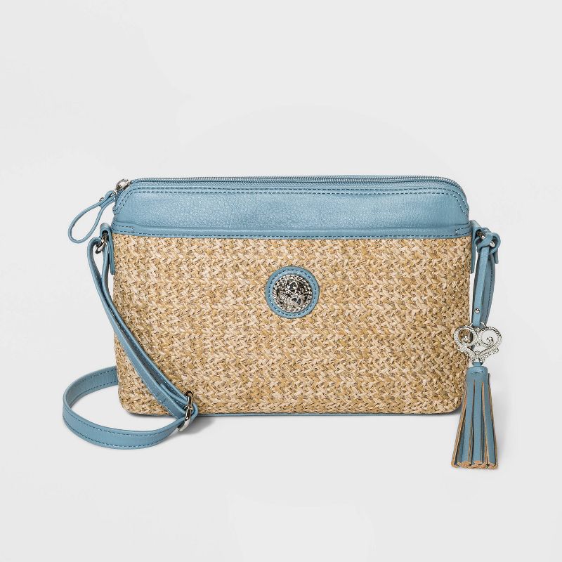 Bueno Straw Crossbody Bag - Blue