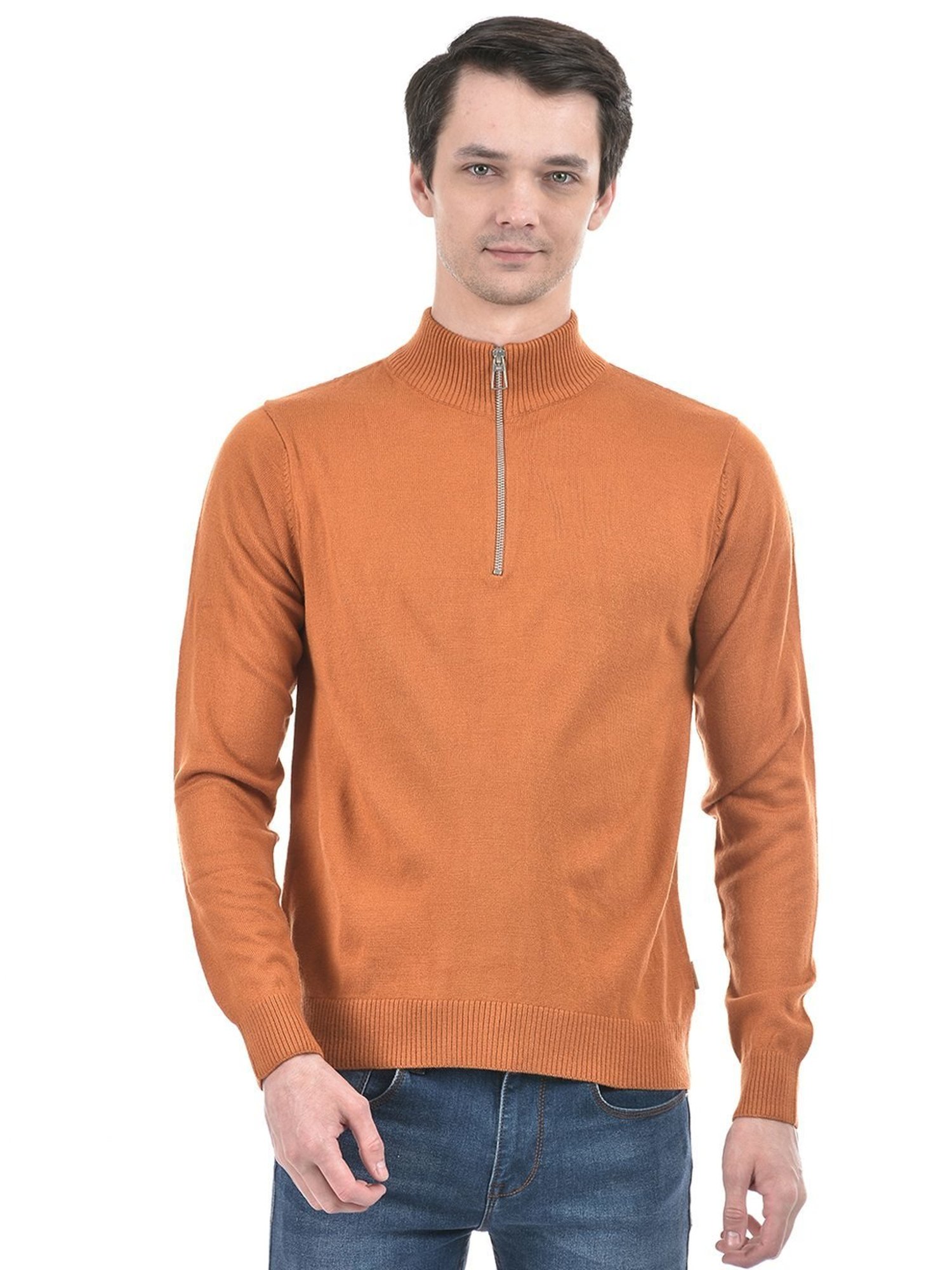 Numero Uno Tan Regular Fit Sweater