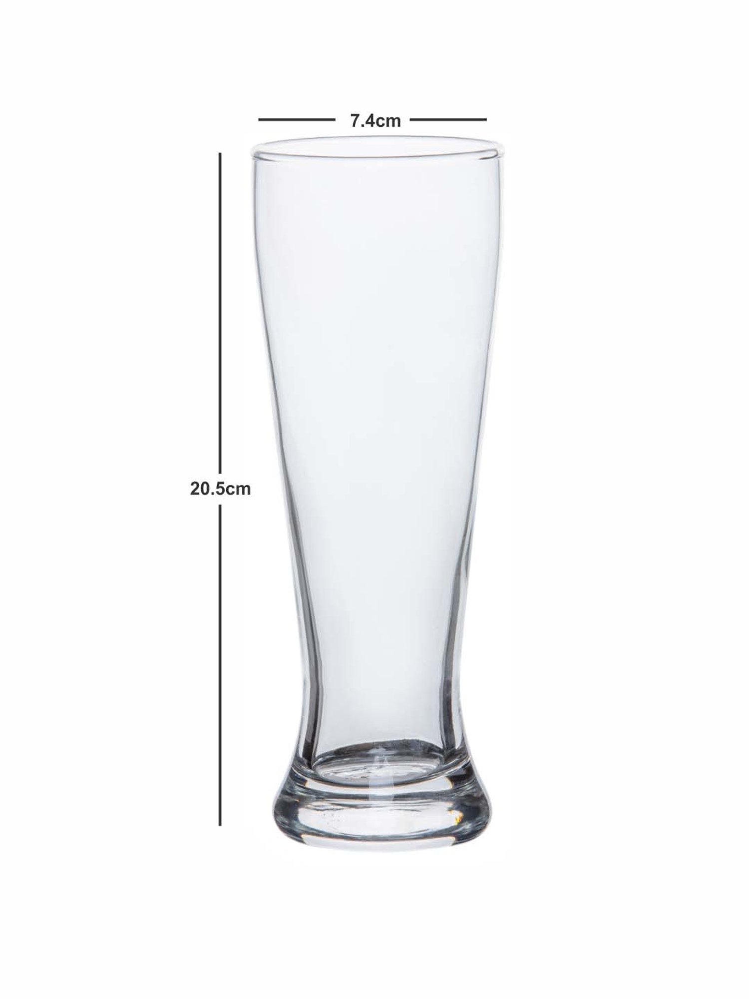 ROXX Bubbly Transparent Glass Beer Tumbler (0.475 L) - Set of 6