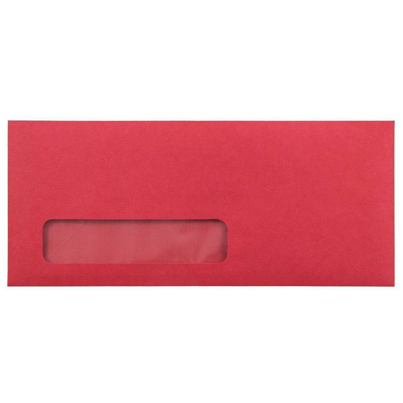 JAM Paper 50pk 4 1/8 x 9 1/2 #10 Business Recycled Window Envelopes - Red
