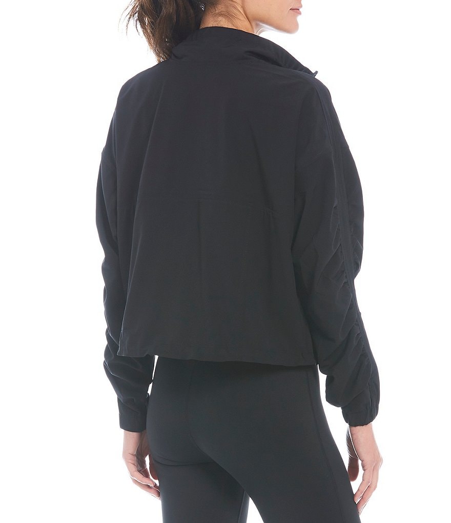 Calvin Klein Performance Ruched Long Sleeve Half Zip Funnel Collar Neck Pullover