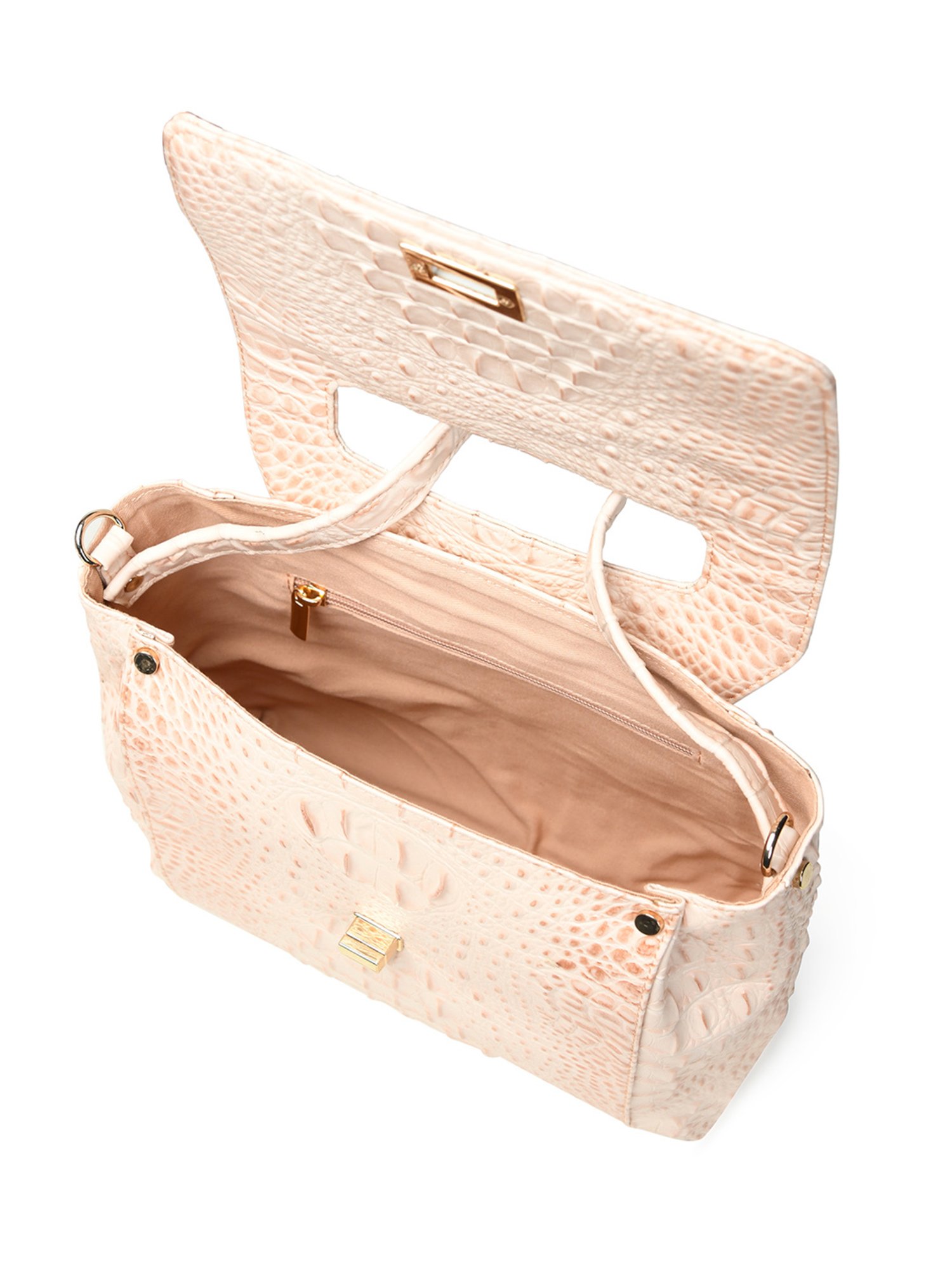 PELLE LUXUR Baby Pink Animal Effect Medium Cross Body Bag