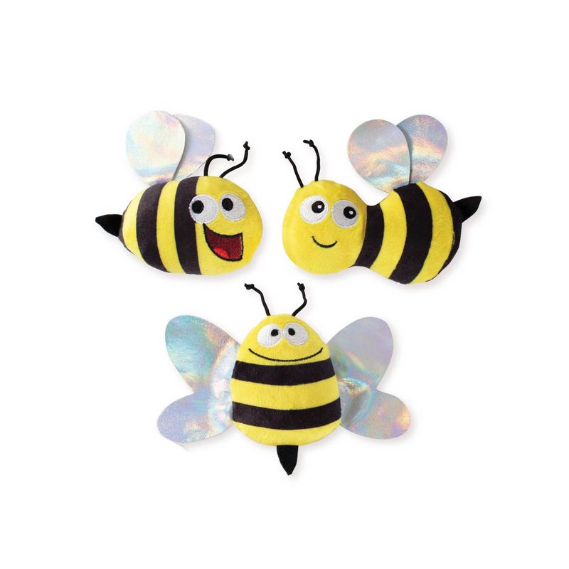 PetShop by Fringe Studio Bumble Bees Set Dog Toys - 3pk