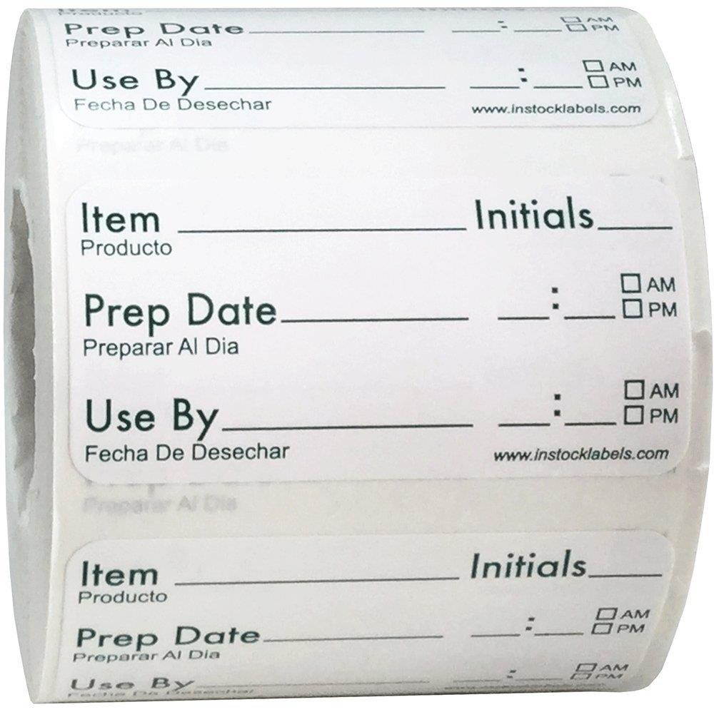 Removable Food Storage Shelf Life Labels for Food Rotation Use By Preparation Stickers Prep Date 1 x 2 Inch 500 Adhesive Stickers