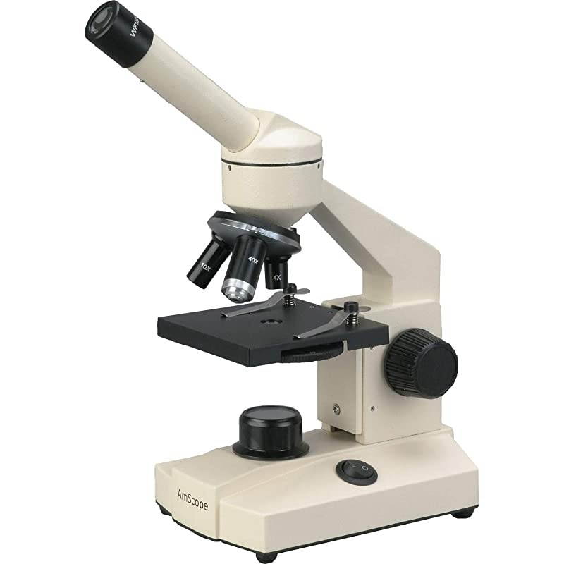Optical Glass Lens AllMetal LED Compound Microscope 6 Settings 40x1000x Portable AC or Battery Power