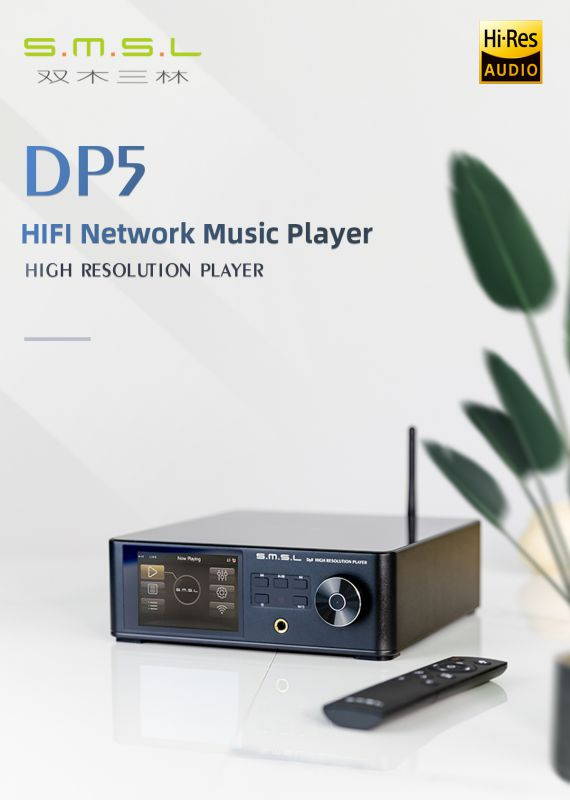 SMSL DP5 ES9038Pro MQA DAC HiFi DSD256 IIS USB Bluetooth Streaming Playback Unbalanced Balanced Music Player