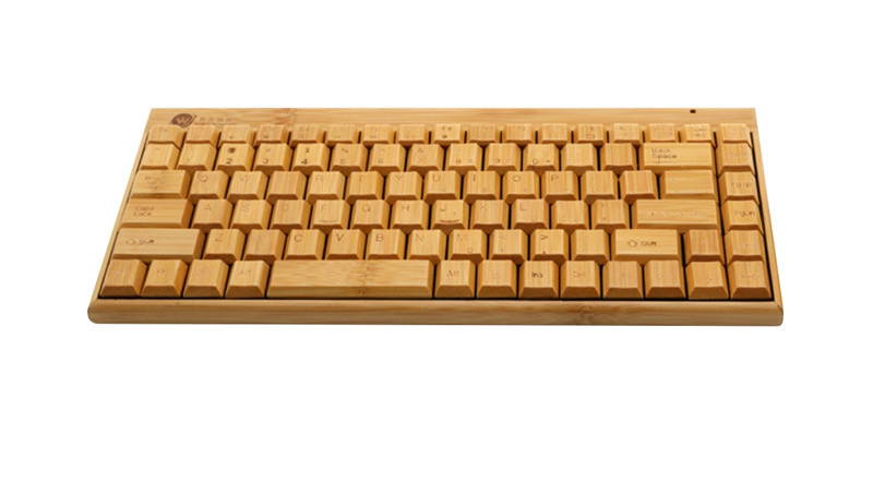 CORN Handmade Bamboo Wooden PC Wireless Keyboard- Eco-friendly