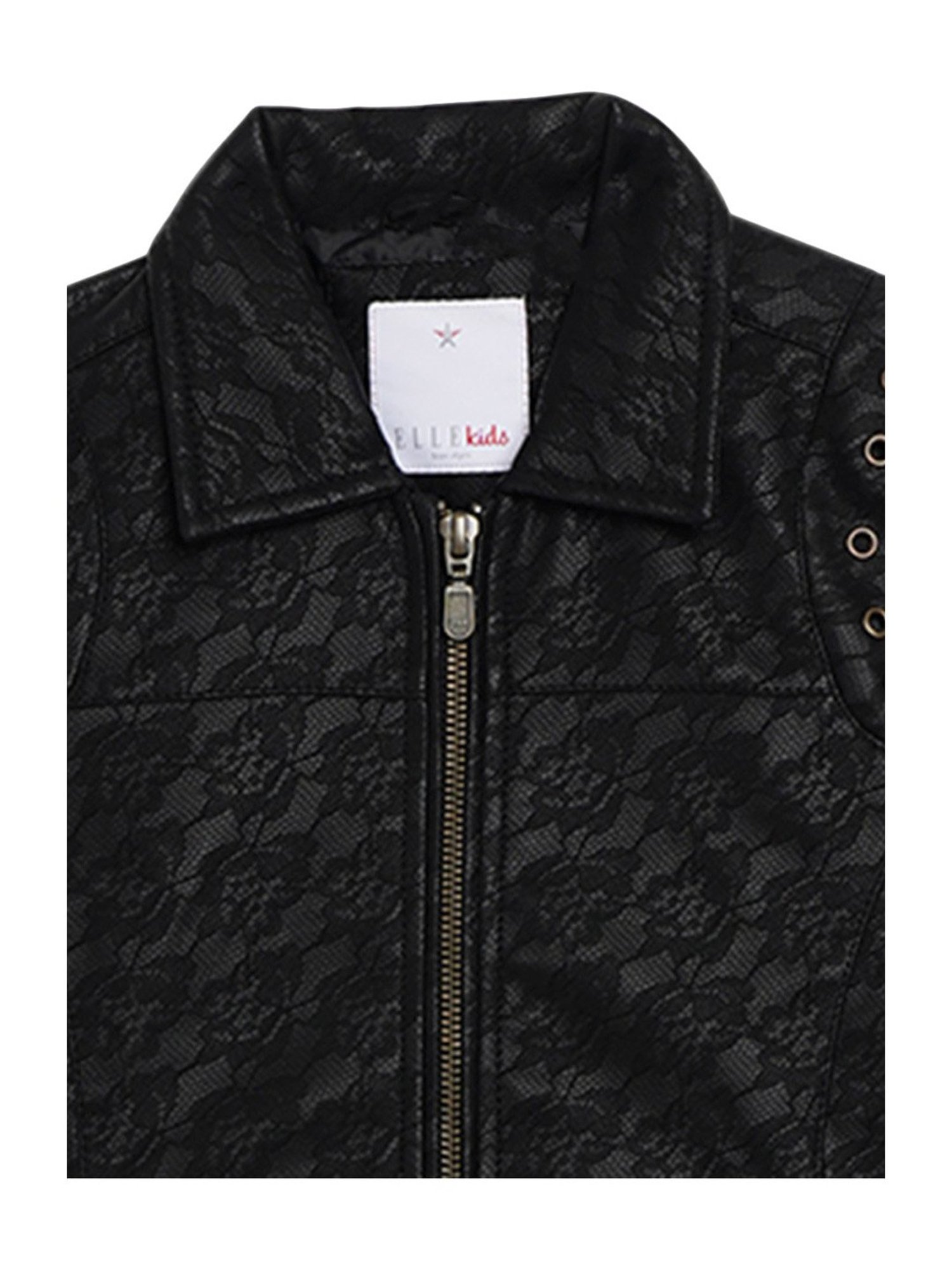 Elle Kids Black Self Pattern Jacket