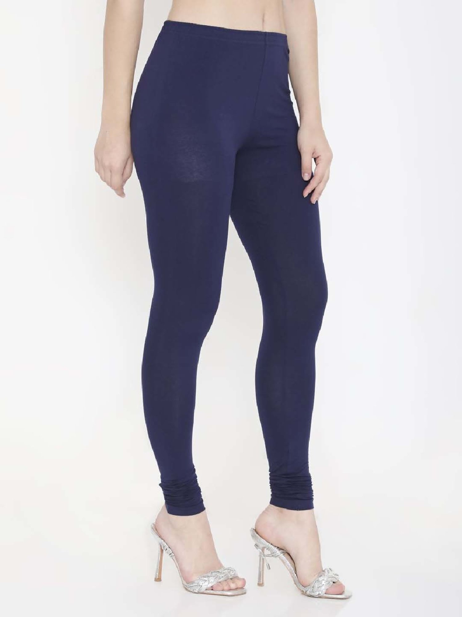 FEELINGS Blue Plain Churidar Leggings