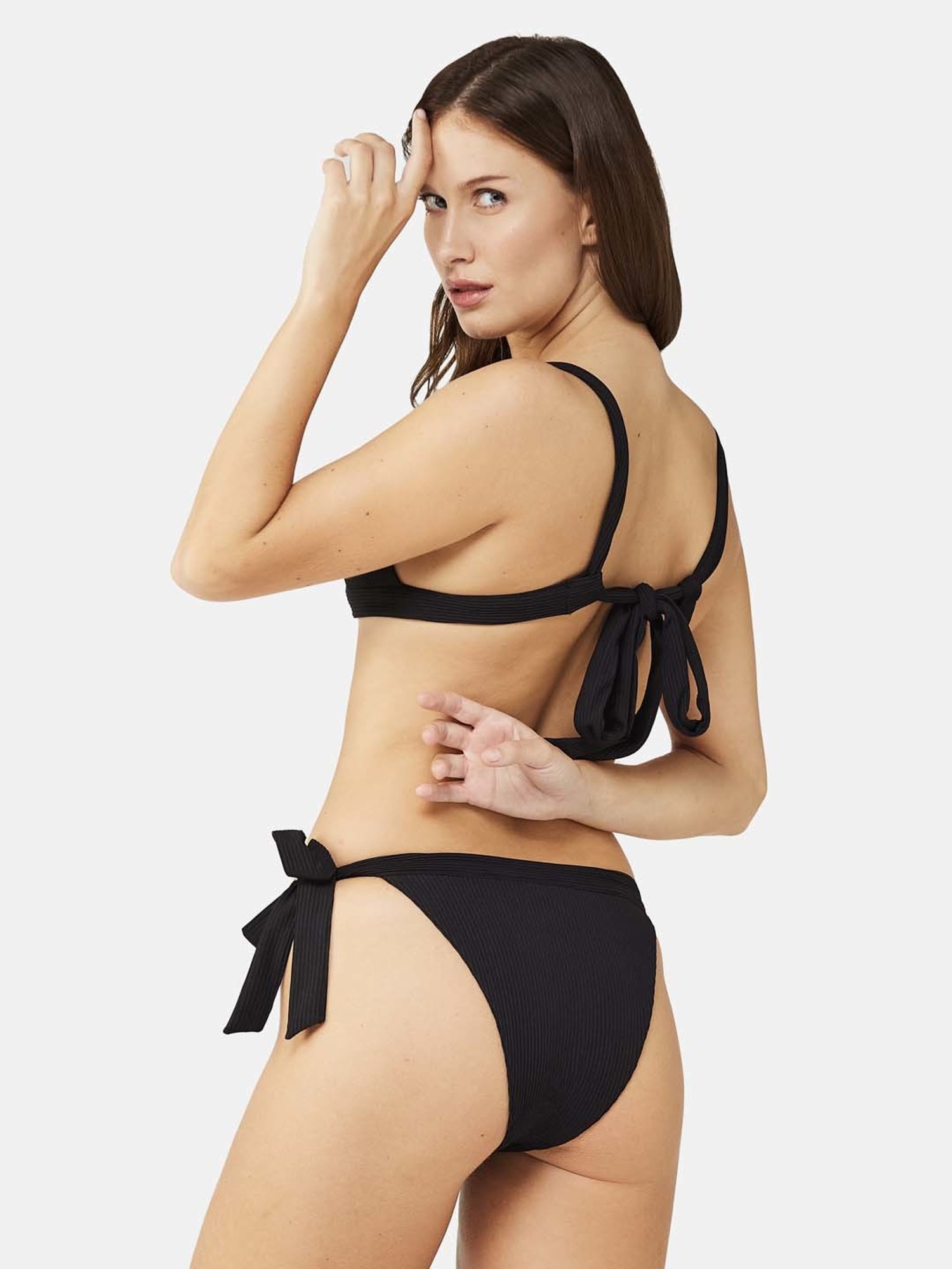 Secrets By ZeroKaata Black Plain Swimwear Bra Panty Set