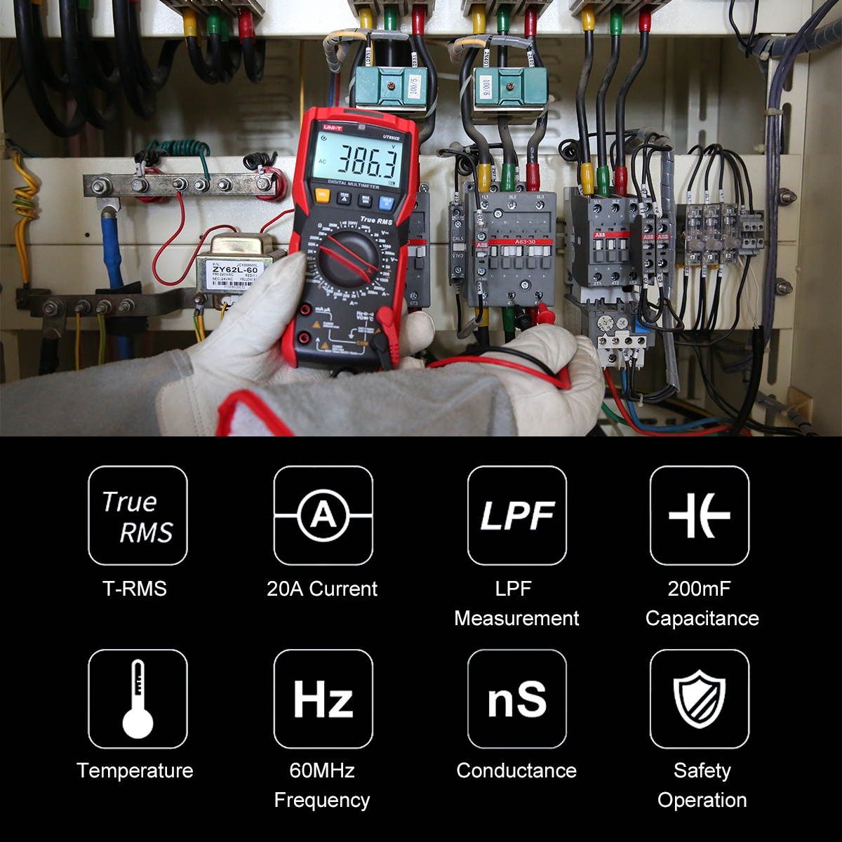 UNI-T UT89XE 2.8-inch LCD Digital Multimeter 20000 Counts True RMS Portable High Precision Universal Tester Voltmeter Ammeter LPF Ohm Volt Amp and Diode & Continuity Temperature Tester 1000V Voltage