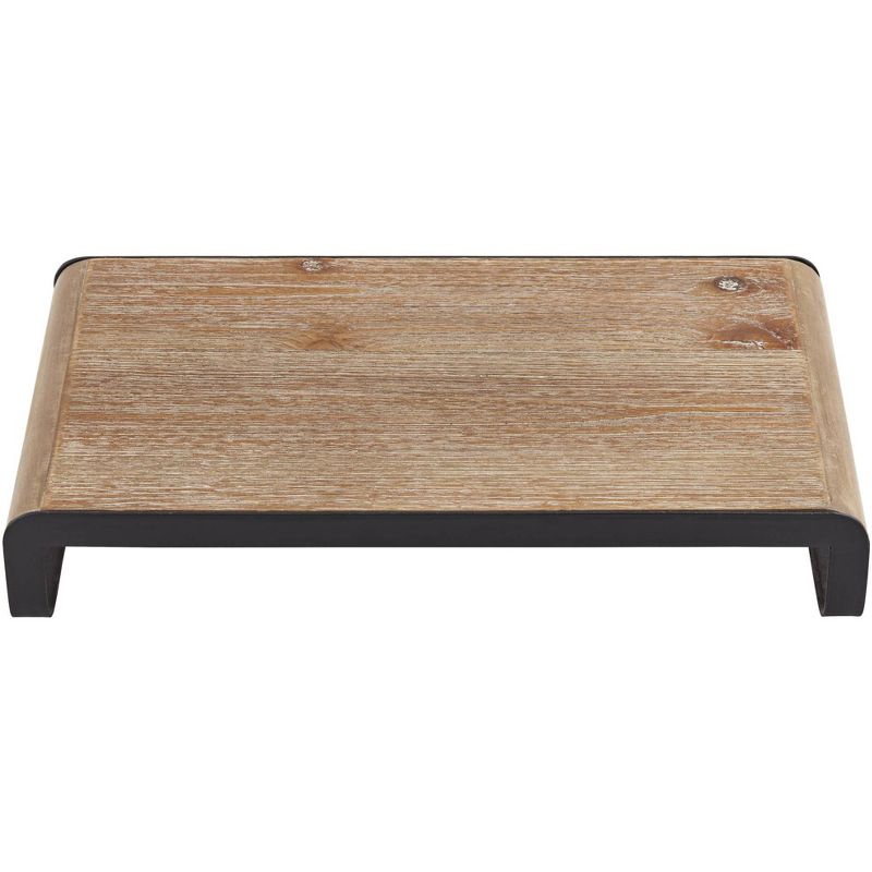 Studio 55D Wainwright Matte Black and Brown Decorative Trays Set of 2