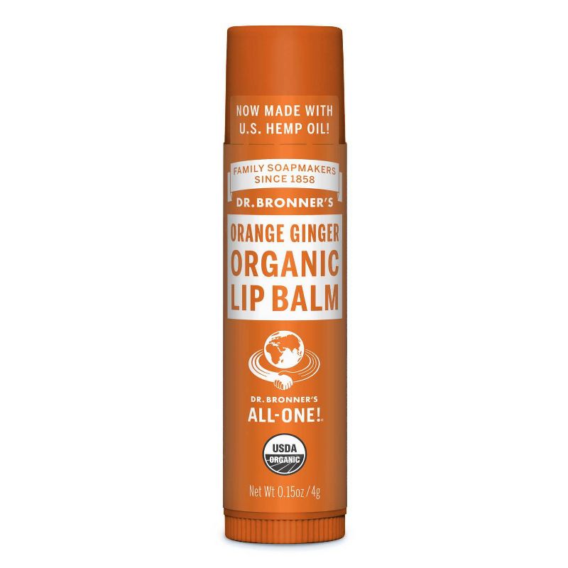Dr. Bronner's Organic Lip Balm - Orange Ginger - 0.15oz