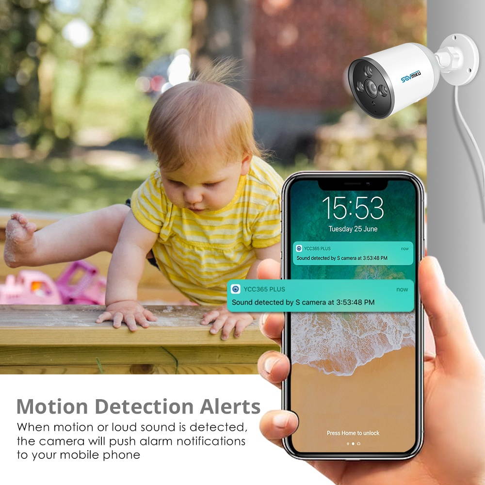 SOVMIKU SF05A 720P Wifi IP Camera Bullet ONVIF Outdoor Waterproof FHD CCTV Security Camera Two Way Audio APP Remote