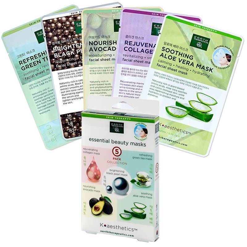 Earth Therapeutics Essential Beauty Assorted Mask - 5pk