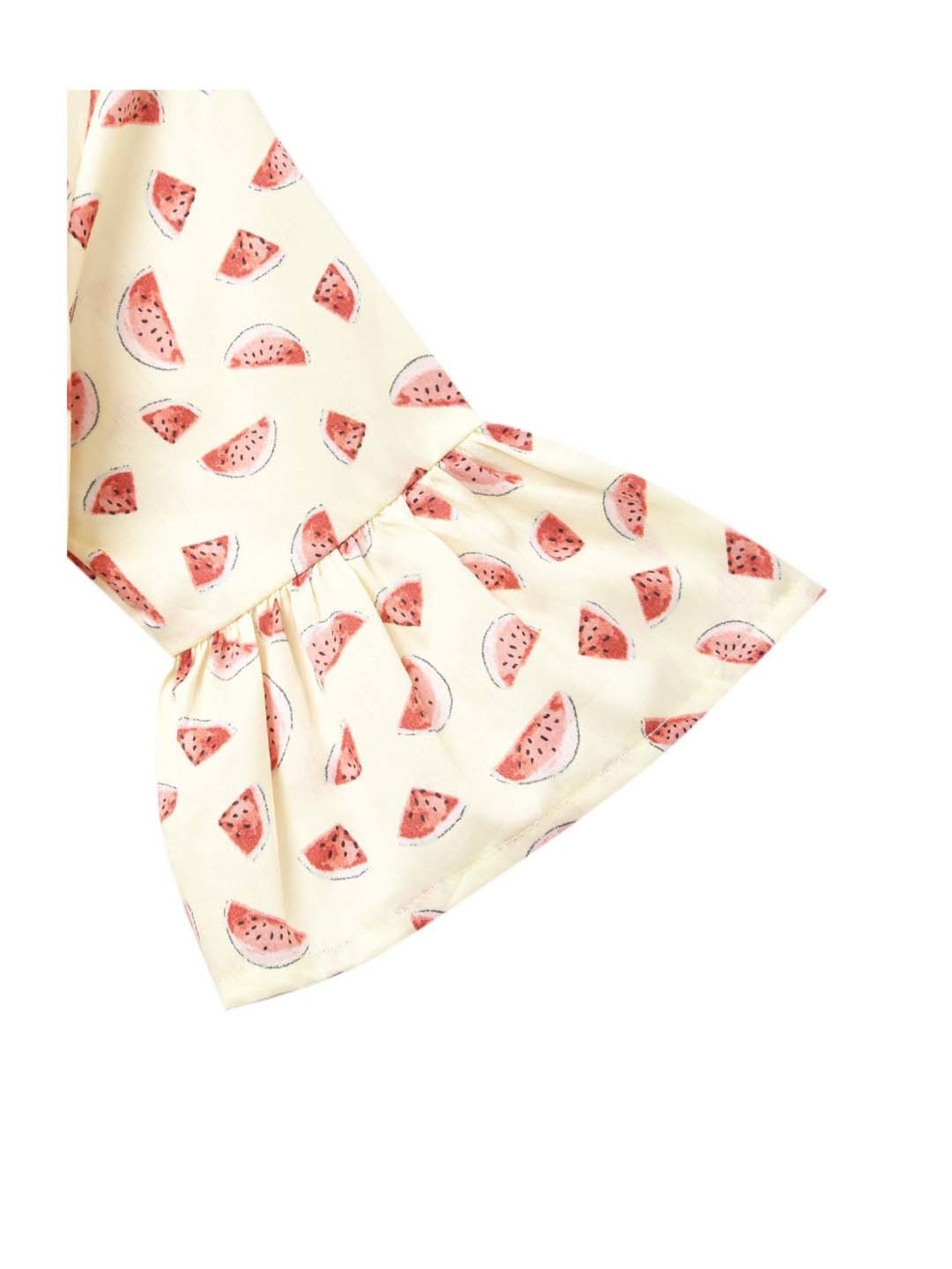 Cub McPaws Kids Cream & Red Cotton Printed Dress