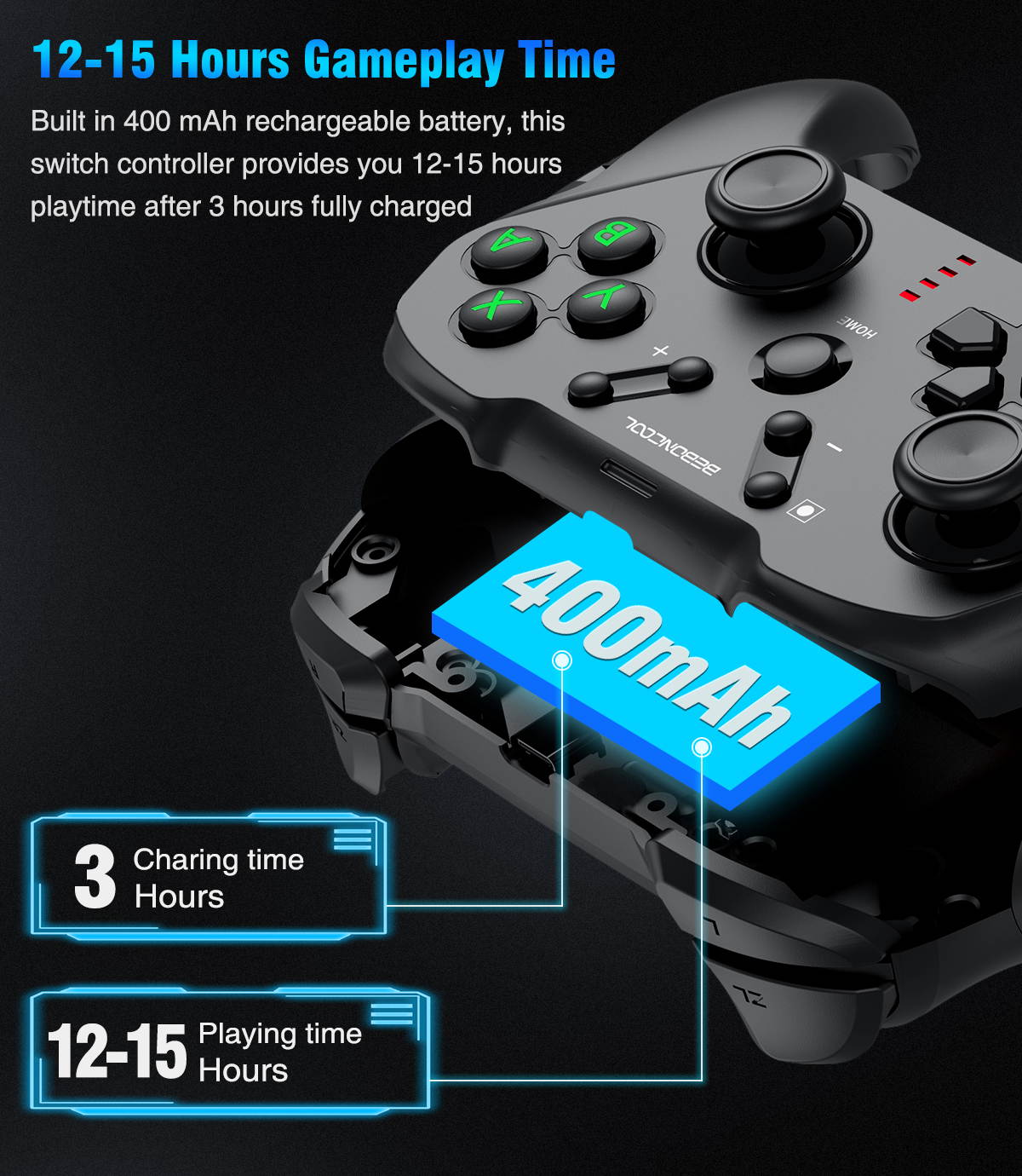 ESYWEN Wireless Controller Gamepad for Switch, Wireless Pro Controller for Switch Console Game Joystick Joypad with Turbo, Motion Control, Dual Shock