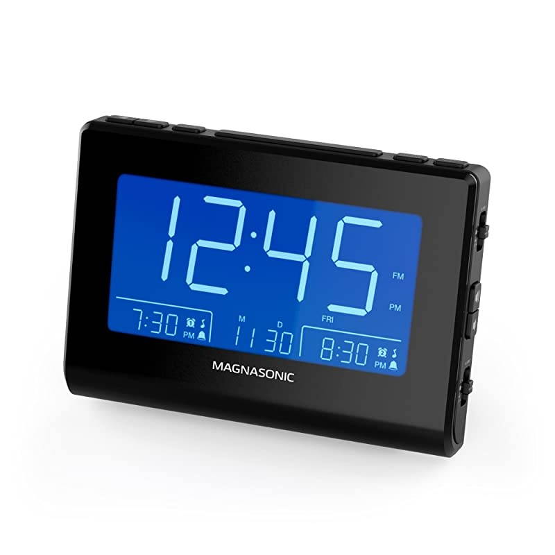 Alarm Clock Radio with USB Charging for Smartphones amp Tablets Auto Dimming Dual Gradual Wake Alarm Battery Backup Auto Time Set Large 48quot LED Display AMFM CR63