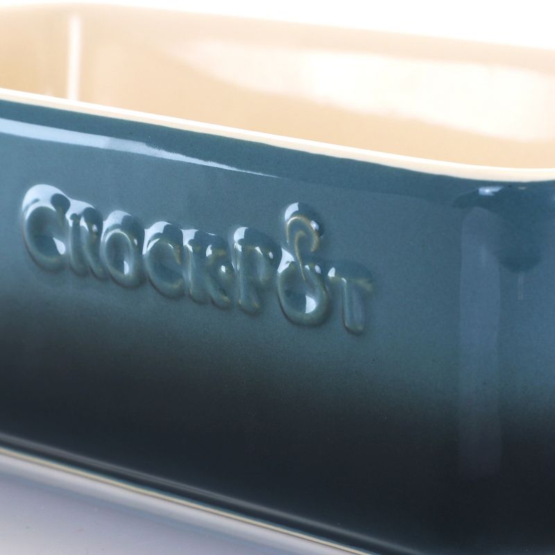 Crock Pot Artisan 1.25 Quart Rectangle Stoneware Bake Pan in Blue