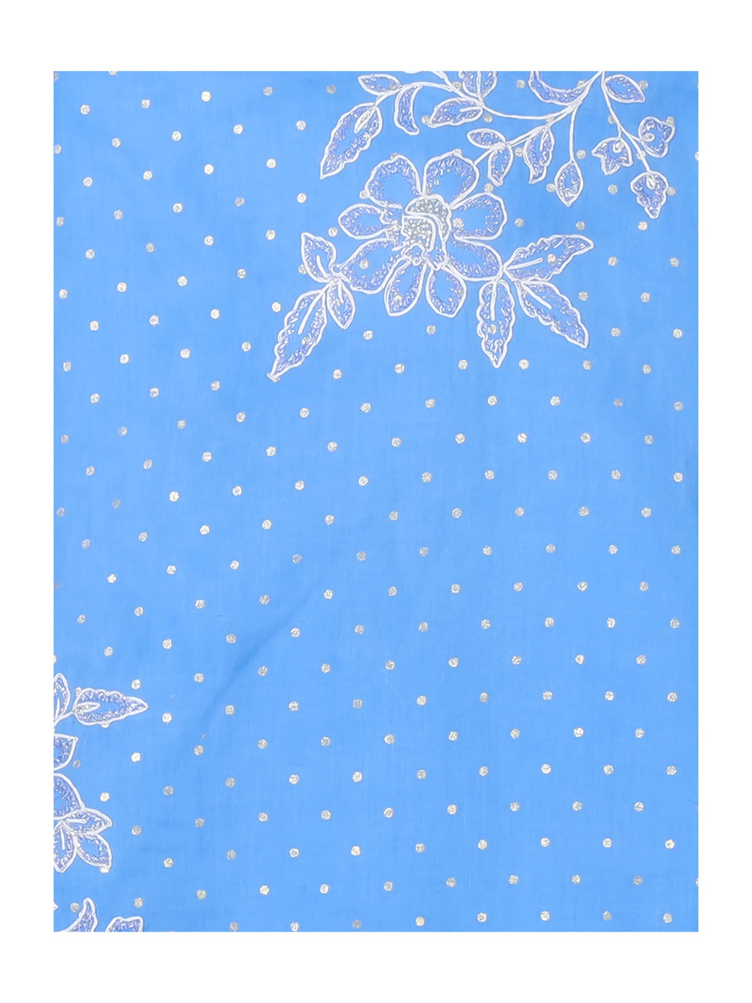 Lil Drama Kids Blue & White Embroidered Kurta with Gharara