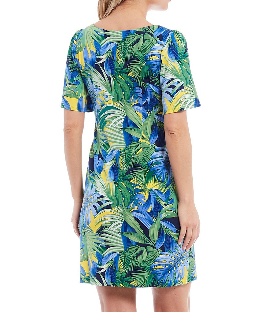 Tommy Bahama Hot Tropic Short Sleeve Scoop Neck Sheath Dress