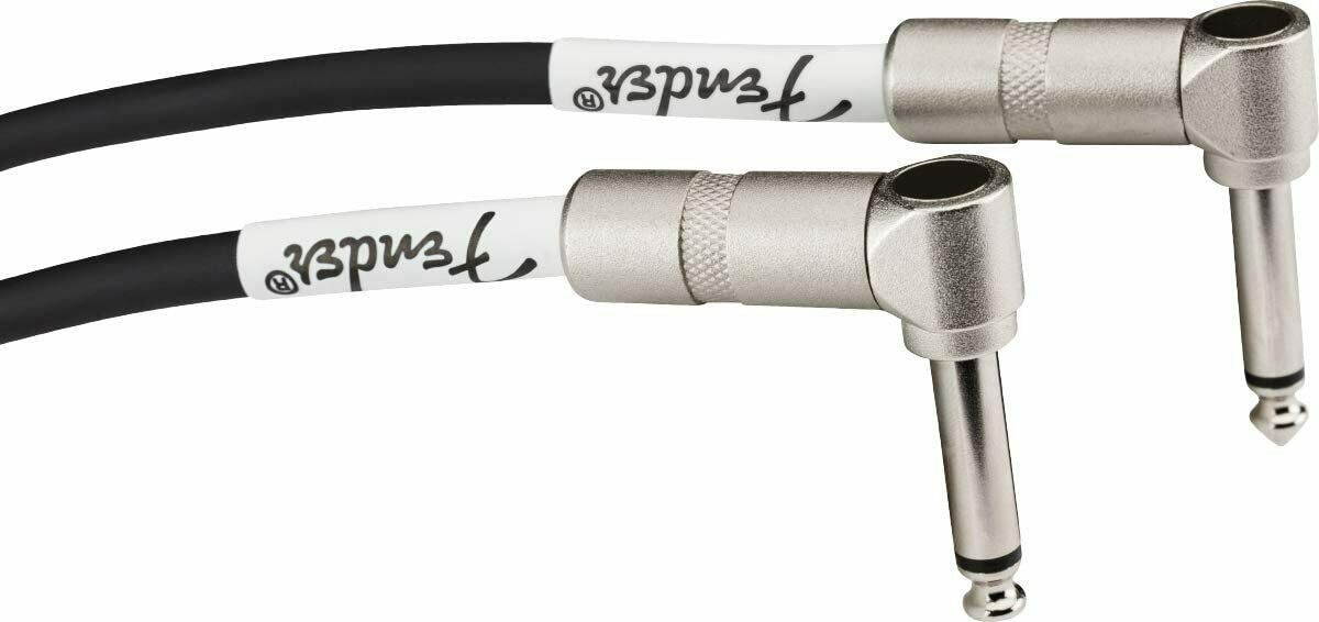 Fender 6" Professional Series Patch Cable, 1/4"-Right Angle, Black - 3 Pack