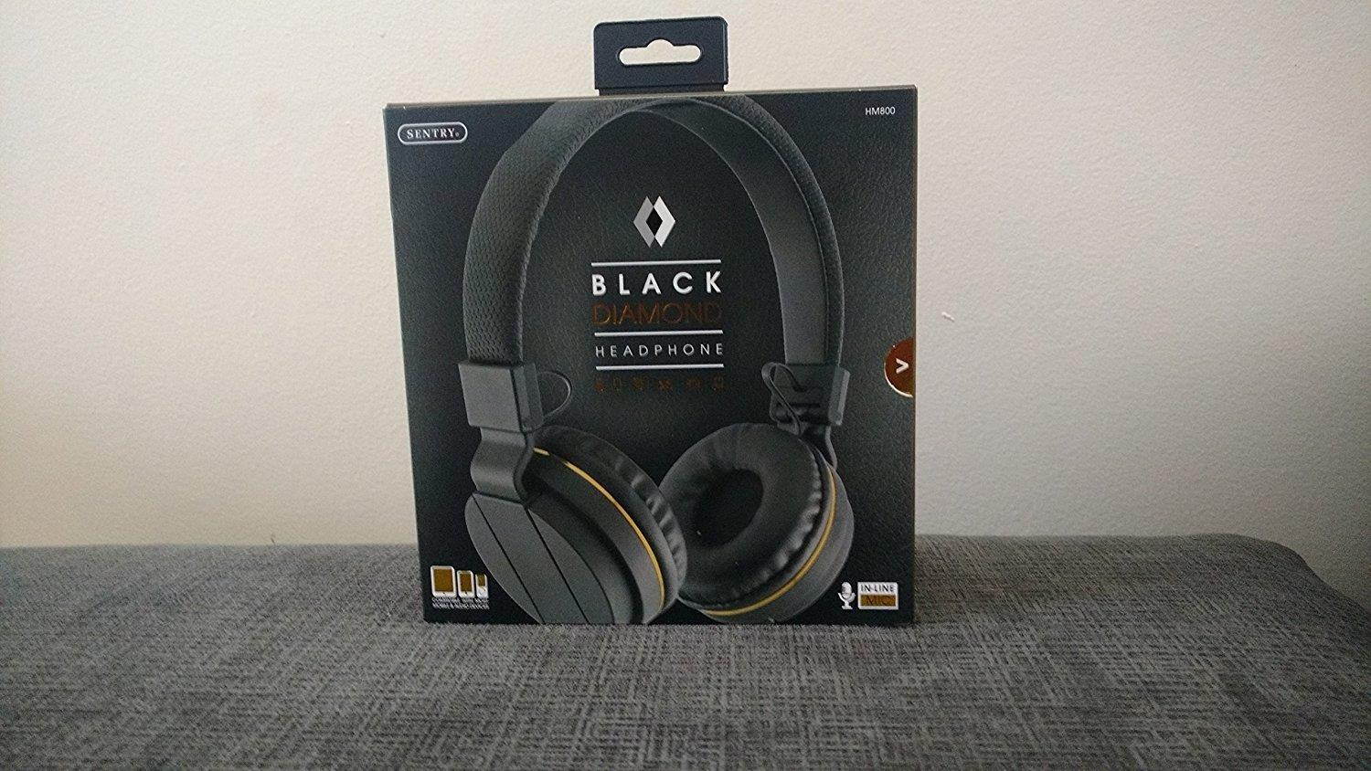 Sentry Black Diamond HeadPhones Digital Stereo Sound W/Microphone