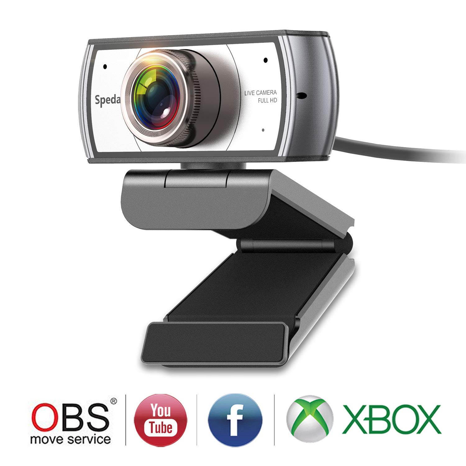 120 Degree Ultra Wide Angle Webcam, Full HD Webcam 1080p for Conference, Live Streaming Camera with Dual Microphones, USB Webcam for Mac OS Windows 10/8/7, PC Laptop Camera for Xbox OBS XSplit