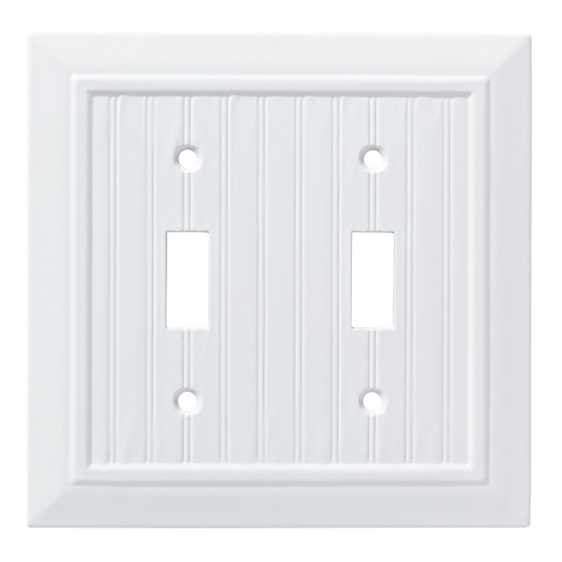 Franklin Brass Classic Beadboard Double Switch Wall Plate White