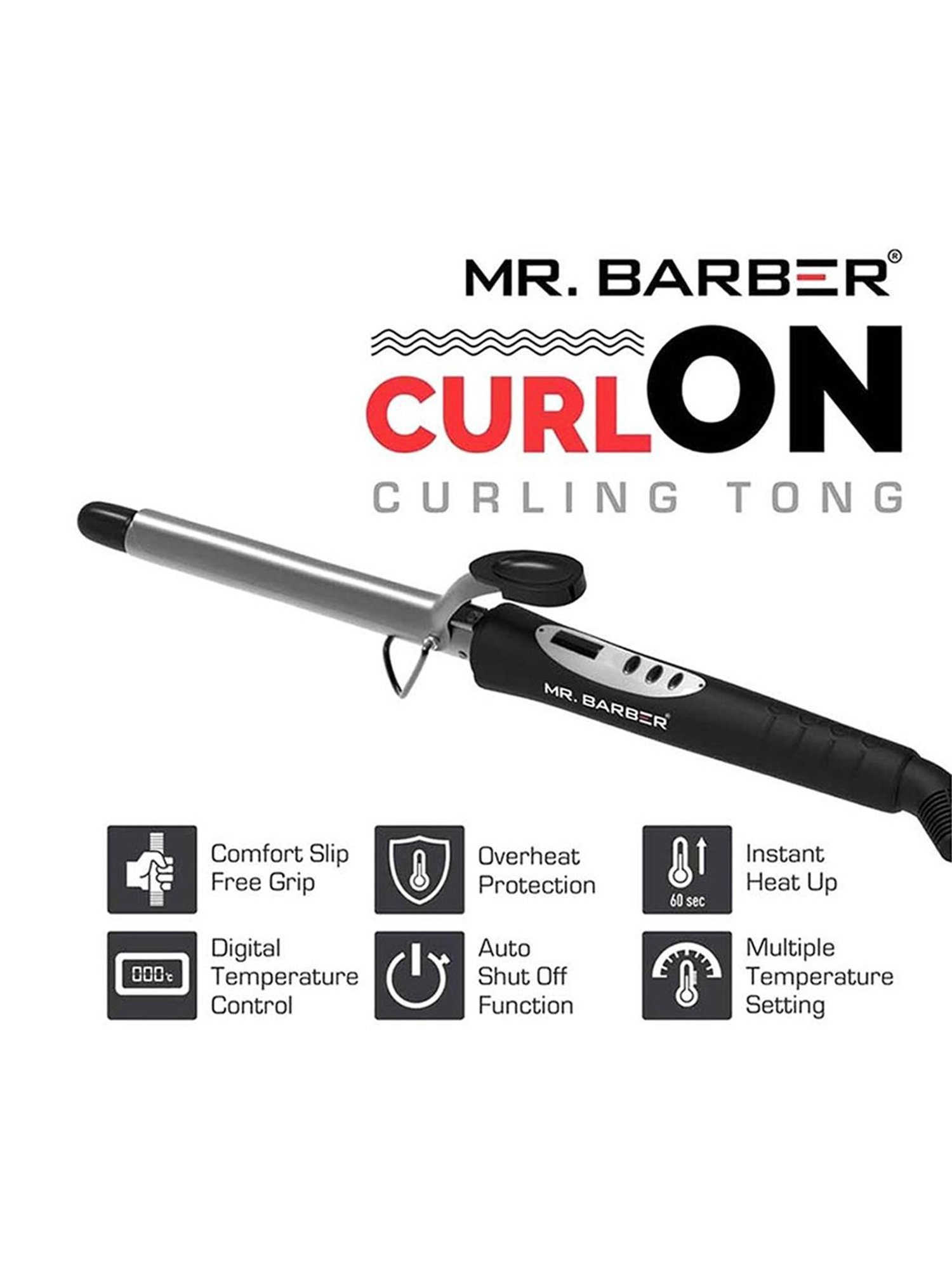 Mr. Barber Curl On CO-25 Curling Tong (Black)