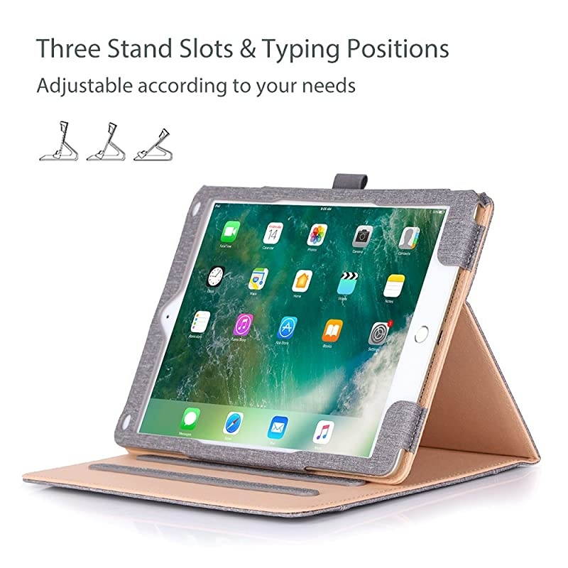 iPad 9.7 Case (Old Model) 2018 iPad 6th Generation / 2017 iPad 5th Generation Case - Stand Folio Cover Case for Apple iPad 9.7 inch, Also Fit iPad Air 2 / iPad Air &ndash;Grey