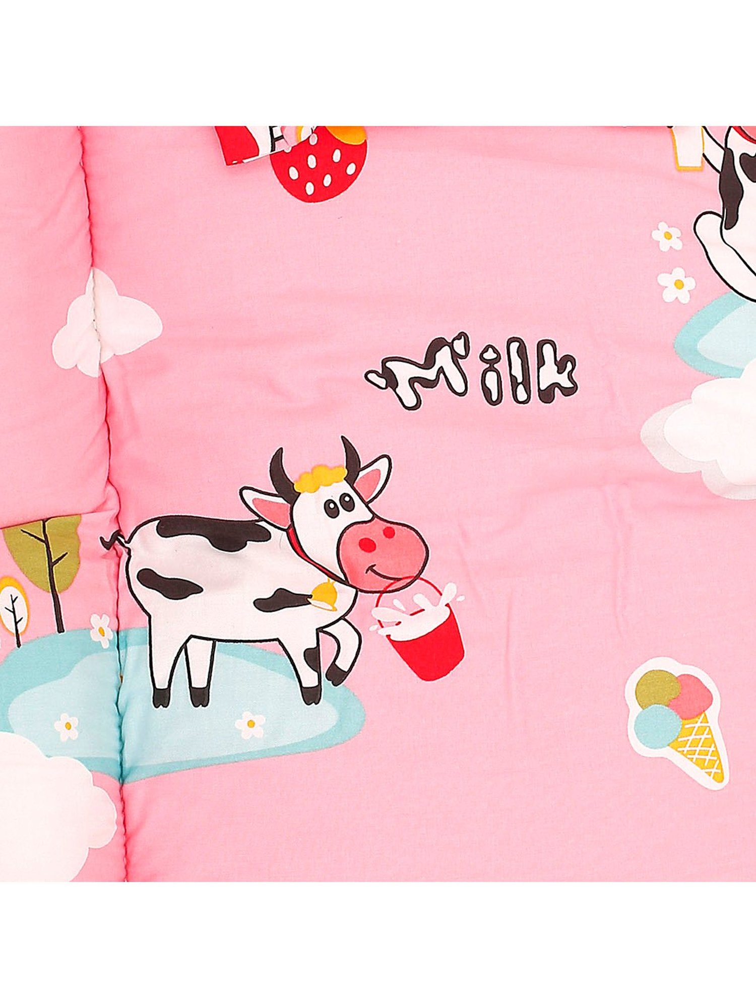 Baby Moo Tent Mattress Set with Neck Pillow Milkaholic Peach