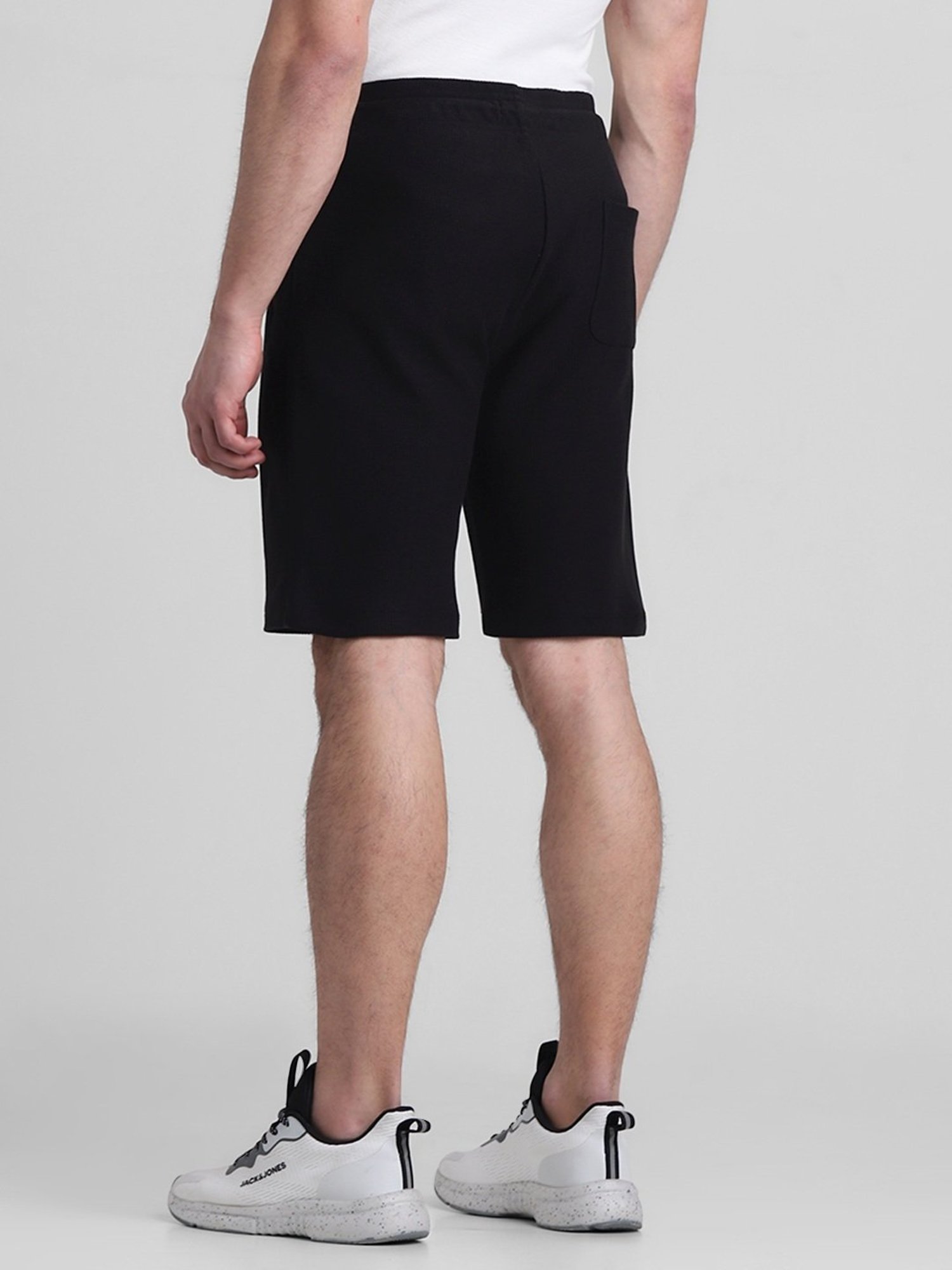 Jack & Jones Jet Black Cotton Regular Fit Shorts