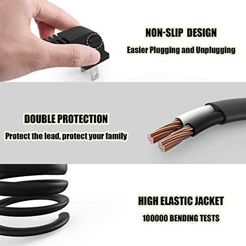 TV Power Cable  6Feet 18AWG 90 Degree Angled 2Prong to LShaped C7 Power Cord for         LED Flat TV Sky Box Sky Plus+ HD Box