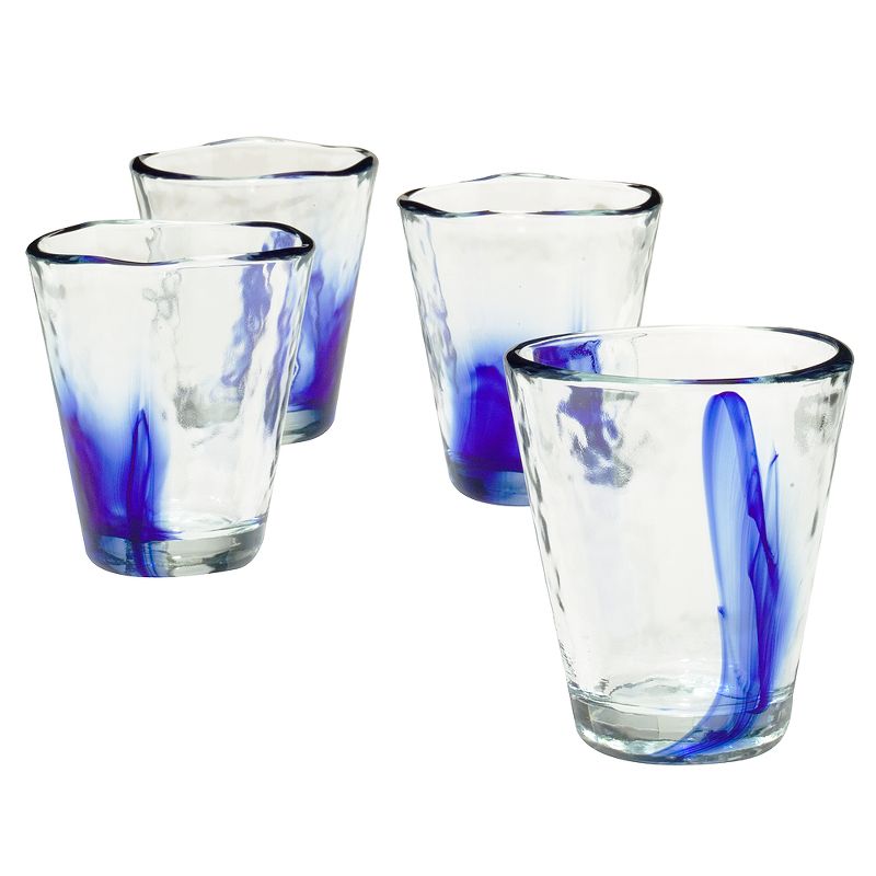 Murano On the Rocks Tumblers 9oz Set of 4 - Cobalt Blue