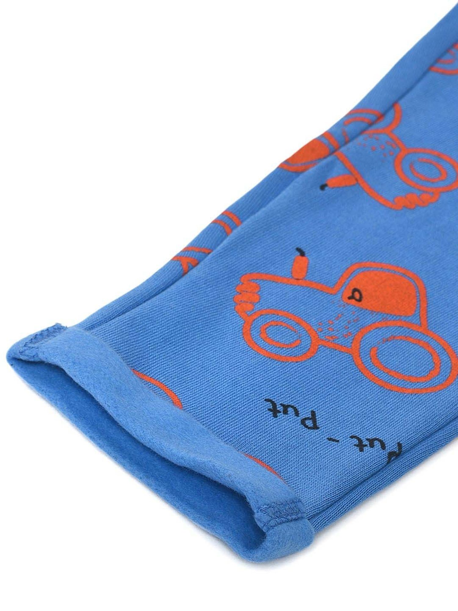 MiArcus Kids Blue & Red Cotton Printed Full Sleeves Sweatshirt Set