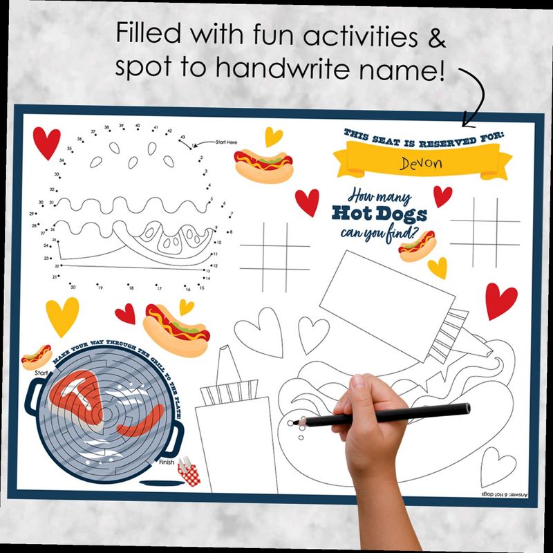 Big Dot of Happiness Missed You BBQ - Paper Backyard Summer Picnic Party Coloring Sheets - Activity Placemats - Set of 16