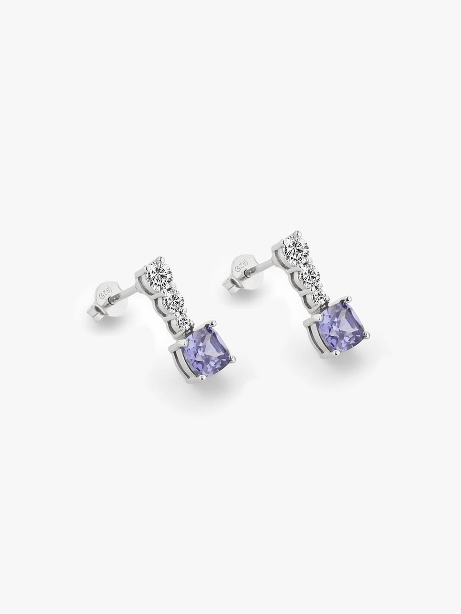 March by FableStreet Sterling Silver Tanzanite Drop Earrings for Women