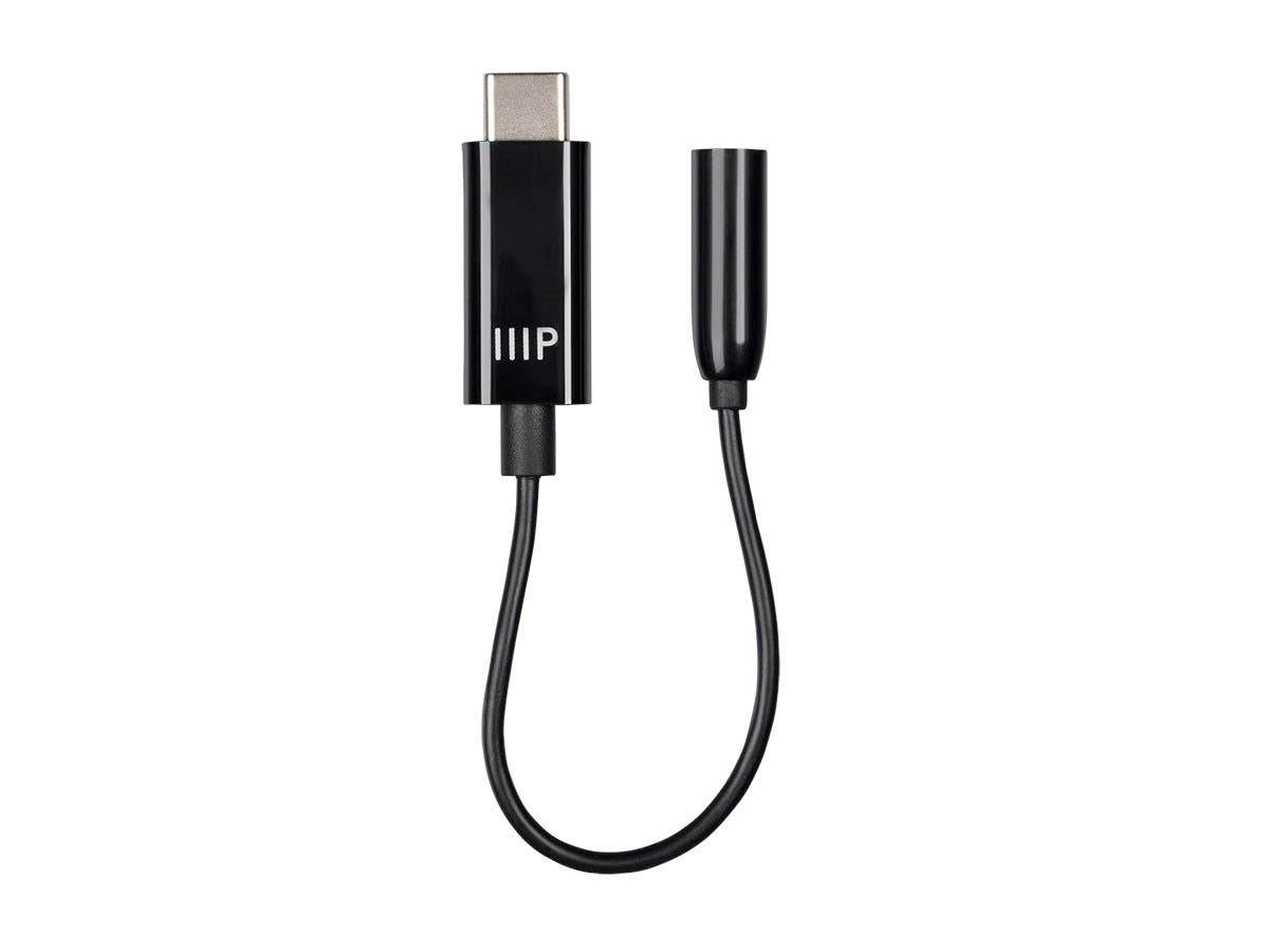 Monoprice USB-C to 3.5mm Audio Auxiliary Adapter - Black Ideal For Smartphones, Androids, LG, HTC